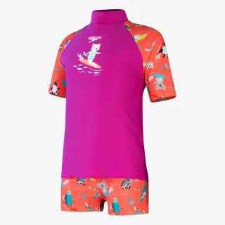 SPEEDO Girls Digital Short Sleeve Rash Top Set 