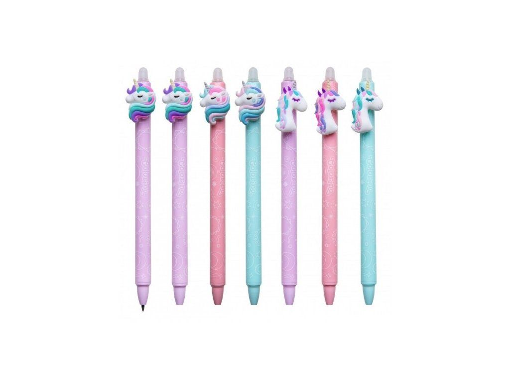 Gumovací pero Colorino Unicorn – modrá náplň