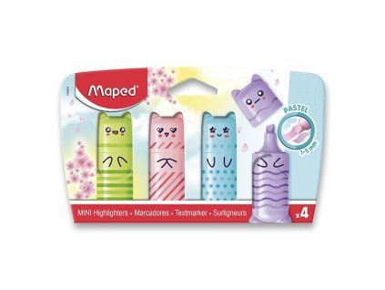 Sada zvýrazňovačů Maped Pastel – 4 ks jemných barev