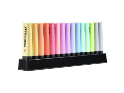 Významné pastelové zvýrazňovače STABILO BOSS ORIGINAL – desk set 15 ks