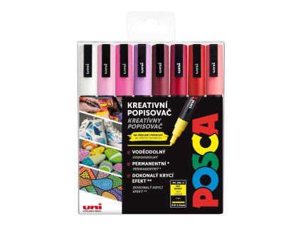 POSCA sada popisovačů PC-3M LOVE – 8 ks, jemný hrot 0,9–1,3 mm
