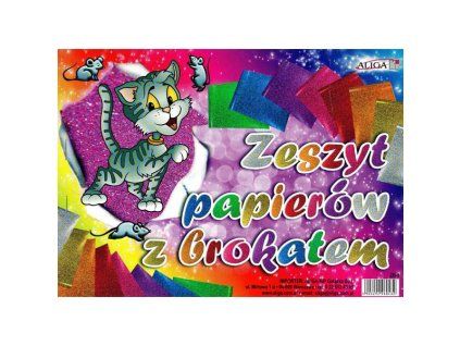 Barevný papír - Brokát 8listů - 17,5 x 25 cm