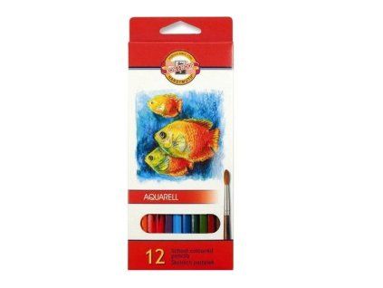 Aquarelové pastelky Ryby - Kohinoor - 12 barev