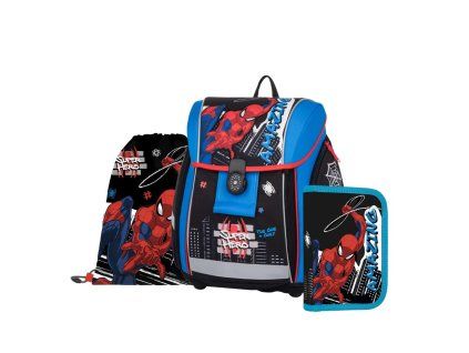 Školní aktovka Oxybag v třídílném setu - PREMIUM Light - Spiderman 2025