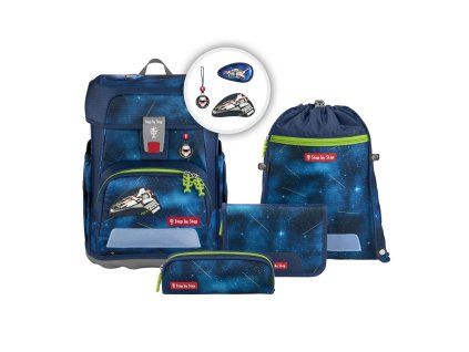 Školní aktovka CLOUD pro prvňáčky - 5dílný set, Step by Step Starship Galactus