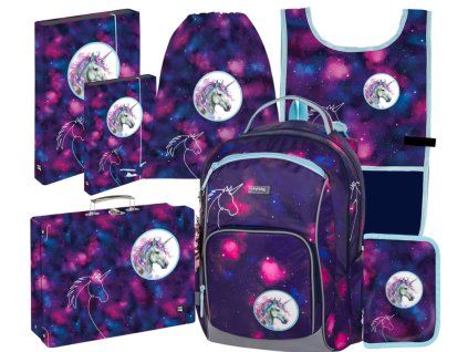 Školní batoh Oxybag OXY GO Unicorn ve velkém setu – 7dílný set