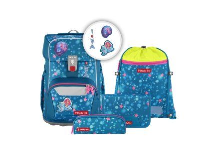 Školní aktovka Step by Step GIANT Mermaid Lola, pro prvňáčky - 5dílný set