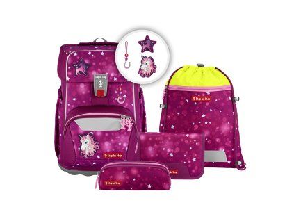 Školní aktovka Step by Step GIANT Sweet Unicorn Nuala, pro prvňáčky - 5dílný set