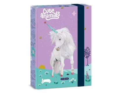 Box na sešity A5 Ars Una Cute Animals – jednorožec, lamino, gumička