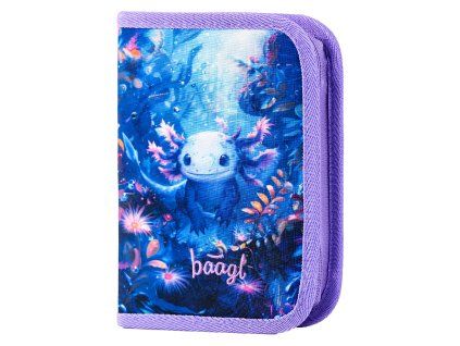 Baagl školní penál Axolotl – jednopatrový, 2 chlopně, prázdný