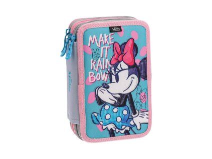 Třípatrový školní penál Minnie Mouse Make it Rainbows – naplněný pro holky