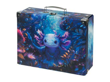 Baagl skládací školní kufřík Axolotl s kováním