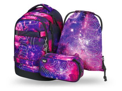 Školní set Baagl Skate Max Galaxy – batoh + penál etue + sáček