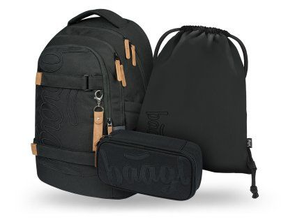 Školní set Baagl Skate Max Darkness – batoh + penál etue + sáček