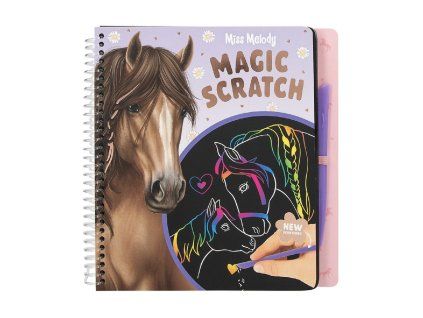 Miss Melody kreativní škrabací sešit Magic (duhové obrázky koní)