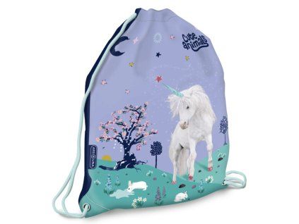 Sáček na přezůvky Ars Una Cute Animals – jednorožec, 32 × 42 cm