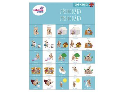 Jazykové pexeso Angličtina – Předložky