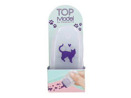 Razítkovací váleček Top Model – fialový HAPPY s kočičkami