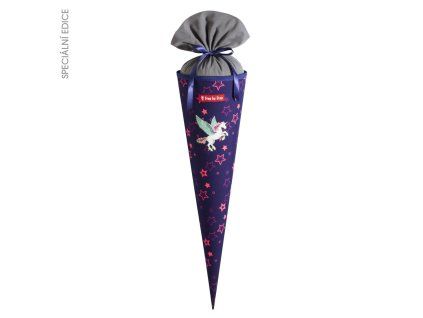 Kornout pro prvňáčky Step by Step Pegasus Night Nual – SHINE edice, školní kornout 70 cm