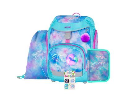 Školní batoh OXY Sherpy Unicorn v setu – 4 díly