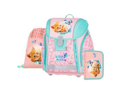 Školní aktovka pro prvňáčky Oxybag PREMIUM LIGHT Kočka Little Kitty – školní set 3 ks