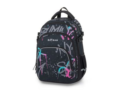 Studentský batoh + etue OXY Sport Graffiti Pink