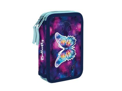Školní penál Oxybag Motýl dvoupatrový – prázdný
