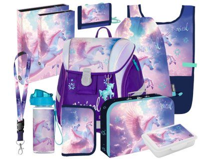 Velký školní set pro prvňáčky Oxybag Premium Light Pegas Magical – 11 ks