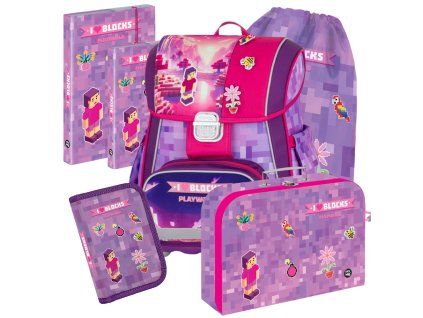 Školní set pro prvňáčky Oxybag PREMIUM Playworld Girl – 6 dílný set