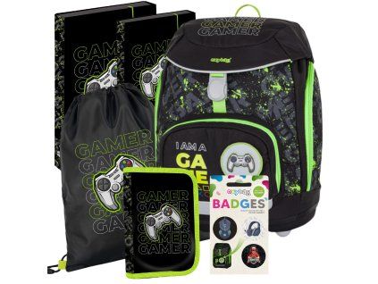 Školní set pro prvňáčky Oxybag SHERPY Gamer – 6 dílný set