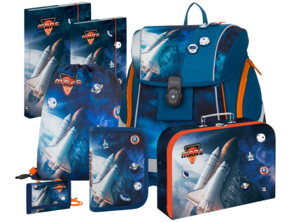 Školní aktovka Oxybag Premium Light Space – velký set 7 dílů