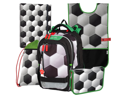 Školní set Stil Junior Soccer 5 dílů – batoh, penál, sáček, box A4, zástěrka