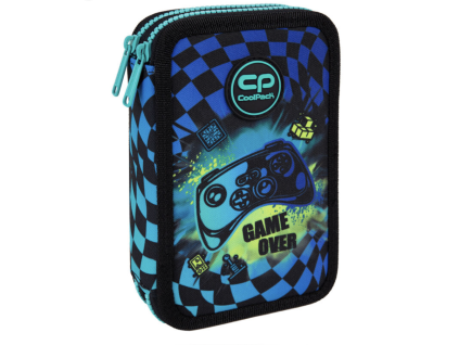 Školní penál 2 zipy CoolPack Jumper Gamer Chess vybavený