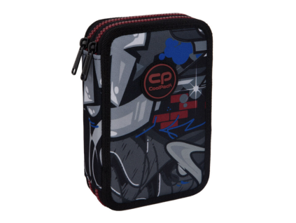 Školní penál 2 zipy CoolPack Jumper Street Art vybavený