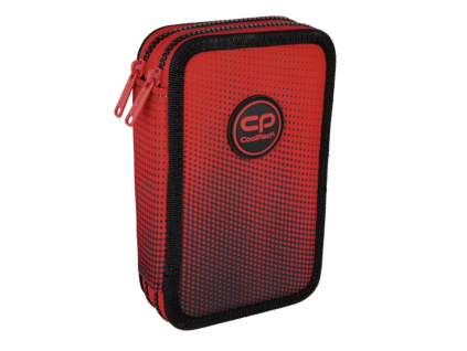 Školní penál 2 zipy CoolPack Jumper Gradient Cranberry vybavený