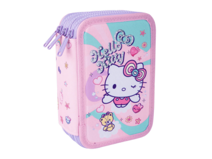 Penál 3 zipy CoolPack Jumper Hello Kitty Pink 1 – vybavený