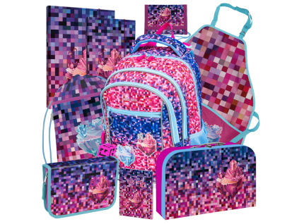 Školní batoh Stil Craftgirl set 9 dílů pro holky do 1.–4. třídy