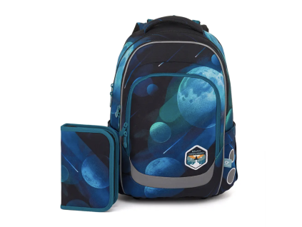 Školní batoh Topgal LORI 25076 Galaxy Explorer set 2 díly pro kluky 2.–5. třída