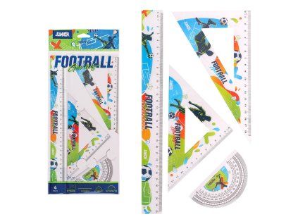 Sada flexibilních pravítek Football 4 ks – geometrická sada do školy