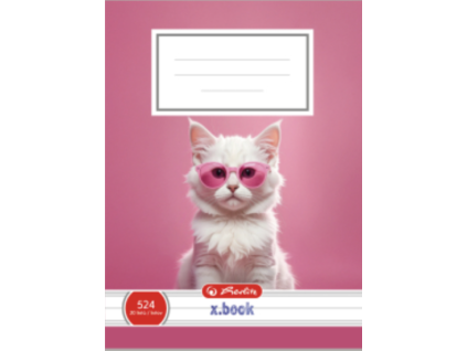 Sešit A5 linkovaný 524 Herlitz Kočka Pink Glasses – 20 listů