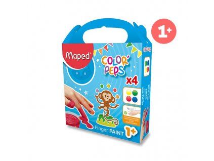 Prstové barvy Maped Color'Peps - 4 barvy, 80 ml