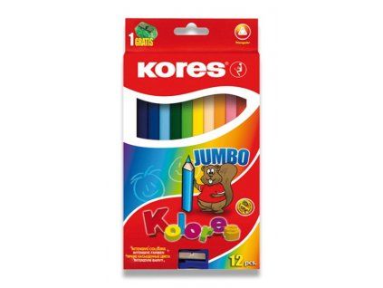 Pastelky Kores Kolores Jumbo – 12 barev, silné trojhranné pastelky