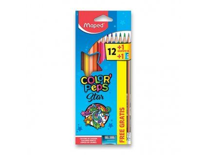 Pastelky Maped Color’Peps – 12 barev + ořezávátko + tužka