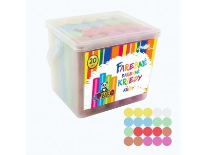 kridy barevne chodnikove kulate 20 ks plastovy box