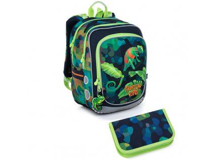 Školní batoh Topgal s chameleony ENDY 22055 SET SMALL