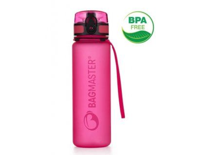 Bagmaster lahev na pití s pojistkou – růžová, 0,5 l (Tritan, BPA‑free)
