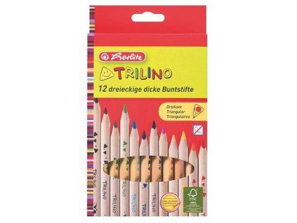 Silné trojhranné Pastelky 12 barev - Herlitz