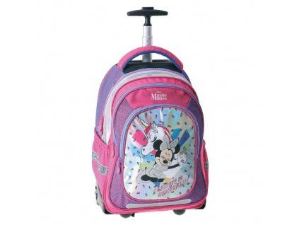 Školní batoh na kolečkách Trolley Minnie Mouse - Believe in unicorn