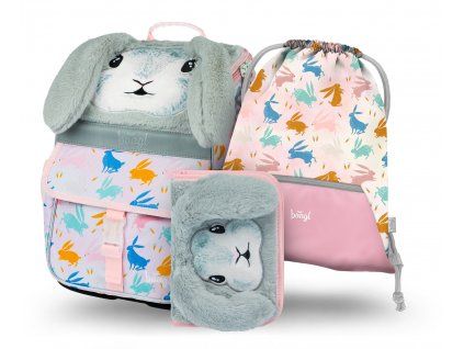 Školní aktovka pro prvňáčky Baagl v setu - Zippy Bunny