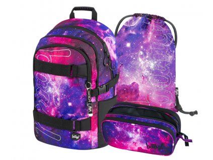 Školní batoh v setu Baagl - Skate Galaxy